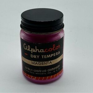 Weber Costello Alphacolor Dry Tempera Powder Paint Vintage Jar 1960 Magenta